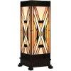 LumiLamp 5LL-6359 Tiffany Tafellamp Bruin Beige 17x17x44 cm E27 40W