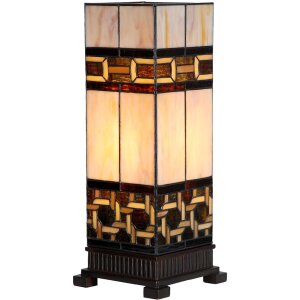 LumiLamp 5LL-6360 Tiffany Tafellamp Beige Bruin 44cm E27...