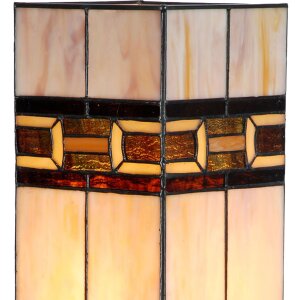 LumiLamp 5LL-6360 Tiffany Tafellamp Beige Bruin 44cm E27 Glas Polyresin