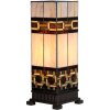 LumiLamp 5LL-6360 Tiffany Tafellamp Beige Bruin 44cm E27 Glas Polyresin