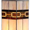 LumiLamp 5LL-6360 Tiffany Tafellamp Beige Bruin 44cm E27 Glas Polyresin