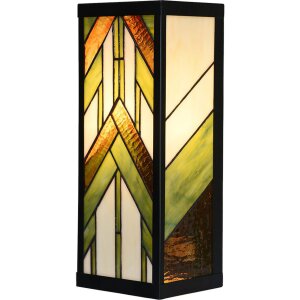 LumiLamp 5LL-6361 Tiffany Wandlamp Beige Groen 14x16x40 cm E27 Glas Metaal
