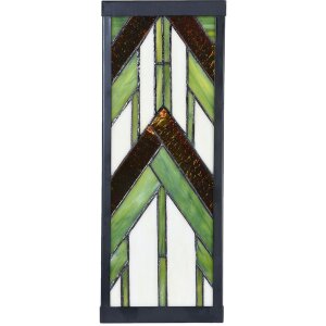 LumiLamp 5LL-6361 Tiffany Wandlamp Beige Groen 14x16x40 cm E27 Glas Metaal