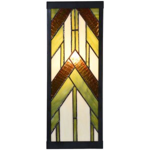 LumiLamp 5LL-6361 Tiffany Wandlamp Beige Groen 14x16x40 cm E27 Glas Metaal