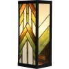 LumiLamp 5LL-6361 Tiffany Wandlamp Beige Groen 14x16x40 cm E27 Glas Metaal
