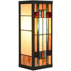 LumiLamp 5LL-6362 Tiffany Wandlamp Beige Bruin 14x16x40cm...