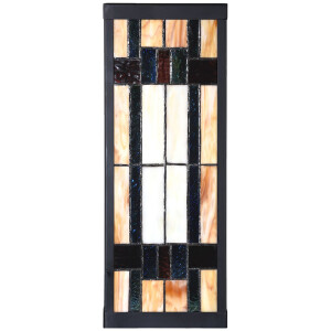 LumiLamp 5LL-6362 Tiffany Wandlamp Beige Bruin 14x16x40cm E27 Glas Metaal