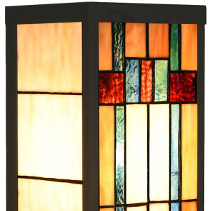 LumiLamp 5LL-6362 Tiffany Wandlamp Beige Bruin 14x16x40cm E27 Glas Metaal
