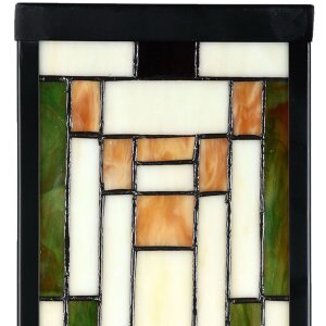 LumiLamp 5LL-6363 Tiffany Wandlamp Beige Groen 14x16x40cm E27 Glas Metaal