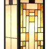 LumiLamp 5LL-6363 Tiffany Wandlamp Beige Groen 14x16x40cm E27 Glas Metaal