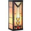 LumiLamp Tiffany Wandlamp Beige Bruin 14x16x40 cm E27 Glas Metaal