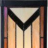 LumiLamp Tiffany Wandlamp Beige Bruin 14x16x40 cm E27 Glas Metaal