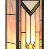 LumiLamp Tiffany Wandlamp Beige Bruin 14x16x40 cm E27 Glas Metaal