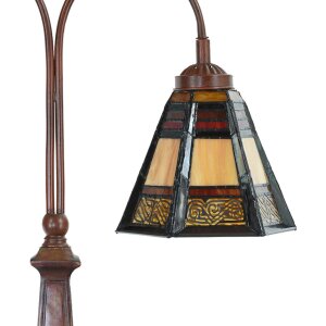 LumiLamp 5LL-6366 Tiffany tafellamp bruin glas 48x19x64 cm E27