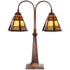 LumiLamp 5LL-6366 Tiffany tafellamp bruin glas 48x19x64 cm E27