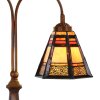 LumiLamp 5LL-6366 Tiffany tafellamp bruin glas 48x19x64 cm E27
