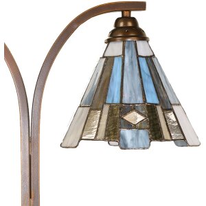 LumiLamp 5LL-6368 Tiffany tafellamp bruin blauw 48x19x57cm E27 2x60W
