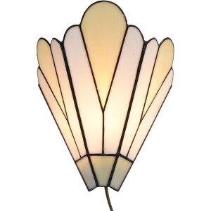 LumiLamp 5LL-6365 Tiffany Wandlamp Wit Beige 20x10x29cm...
