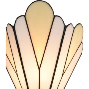LumiLamp 5LL-6365 Tiffany Wandlamp Wit Beige 20x10x29cm E14 Glas Metaal