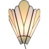 LumiLamp 5LL-6365 Tiffany Wandlamp Wit Beige 20x10x29cm E14 Glas Metaal