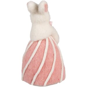 Clayre & Eef Decoratief Konijn Wit Roze Landelijke Stijl Ø 12x21 cm