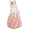 Clayre & Eef Decoratief Konijn Wit Roze Landelijke Stijl Ø 12x21 cm