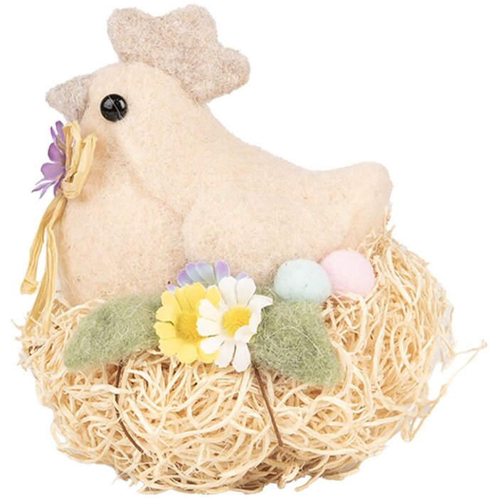 Clayre & Eef sierkip landelijke stijl beige 10x11x13 cm