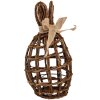Clayre & Eef decoratief konijn rotan naturel bruin 16x16x31 cm landelijke stijl