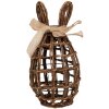 Clayre & Eef decoratief konijn rotan naturel bruin 16x16x31 cm landelijke stijl