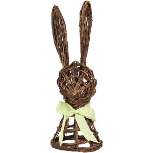 Clayre & Eef decoratief konijn rotan 17x17x40 cm met...