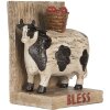Clayre & Eef boekensteunen set koeien landelijke stijl bruin zwart 2-delig polyresin
