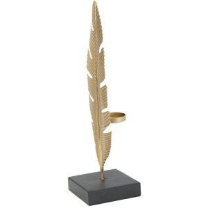 Mauro Ferretti decoratief beeld Leaf Glam Gold Zwart 10x10x34 cm