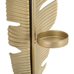 Mauro Ferretti decoratief beeld Leaf Glam Gold Zwart 10x10x34 cm