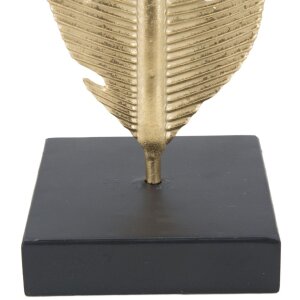 Mauro Ferretti decoratief beeld Leaf Glam Gold Zwart 10x10x34 cm