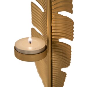 Mauro Ferretti decoratief beeld Leaf Glam Gold Zwart 10x10x34 cm