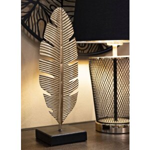Mauro Ferretti decoratief beeld Leaf Glam Gold Zwart 10x10x34 cm
