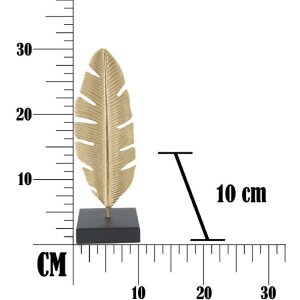 Mauro Ferretti decoratief beeld Leaf Glam Gold Zwart 10x10x34 cm