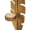 Mauro Ferretti decoratief beeld Leaf Glam Gold Zwart 10x10x34 cm