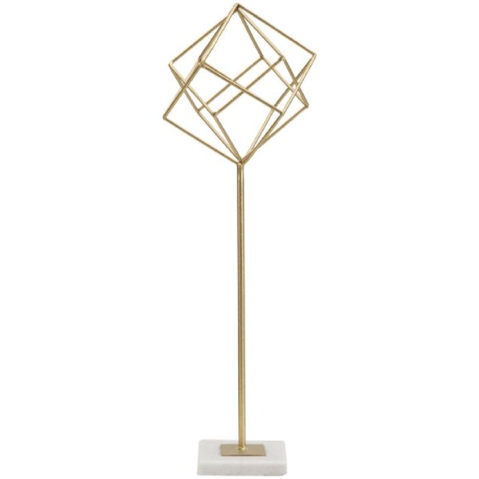 Mauro Ferretti sculptuur Kubus 16x18x52,5 cm goud-wit