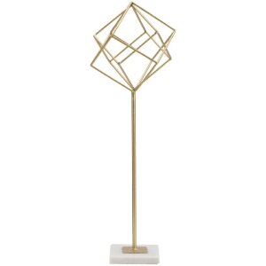 Mauro Ferretti sculptuur Kubus 16x18x52,5 cm goud-wit