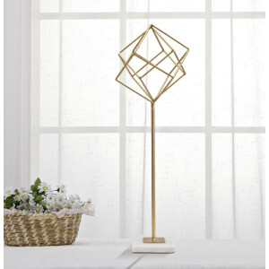 Mauro Ferretti sculptuur Kubus 16x18x52,5 cm goud-wit