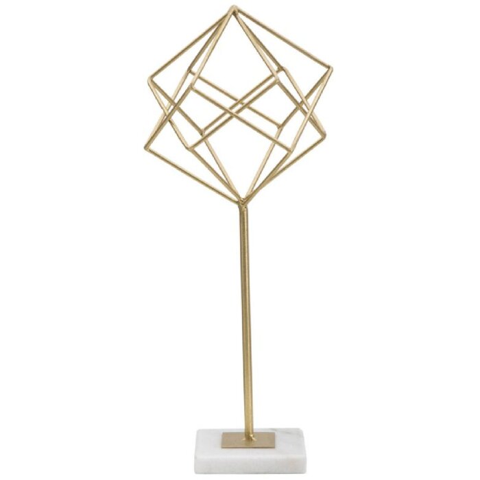 Mauro Ferretti sculptuur Kubus 16x18x41,5 cm goud-wit