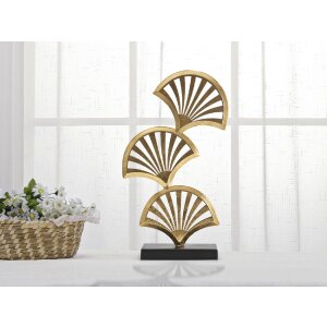Mauro Ferretti sculptuur Triple Leaf 23,5x10x44 cm goud-zwart