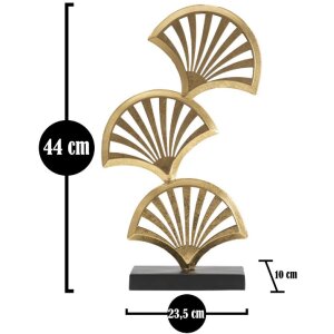 Mauro Ferretti sculptuur Triple Leaf 23,5x10x44 cm goud-zwart