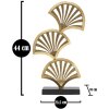 Mauro Ferretti sculptuur Triple Leaf 23,5x10x44 cm goud-zwart