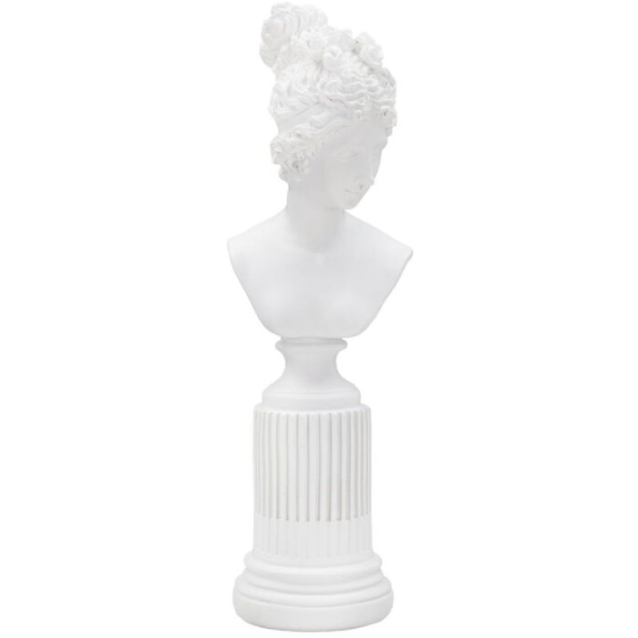 Mauro Ferretti sculptuur Vrouw met sokkel 11x10,5x35,5 cm wit