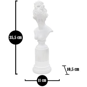 Mauro Ferretti sculptuur Vrouw met sokkel 11x10,5x35,5 cm wit