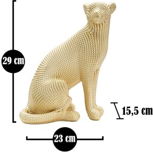 Mauro Ferretti sculptuur luipaard 23x15,5x29 cm goud