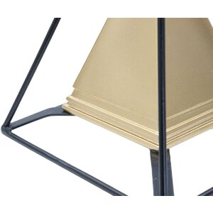 Mauro Ferretti sculptuur piramide met metalen frame 15x15x21 cm goud-zwart