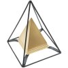 Mauro Ferretti sculptuur piramide met metalen frame 15x15x21 cm goud-zwart